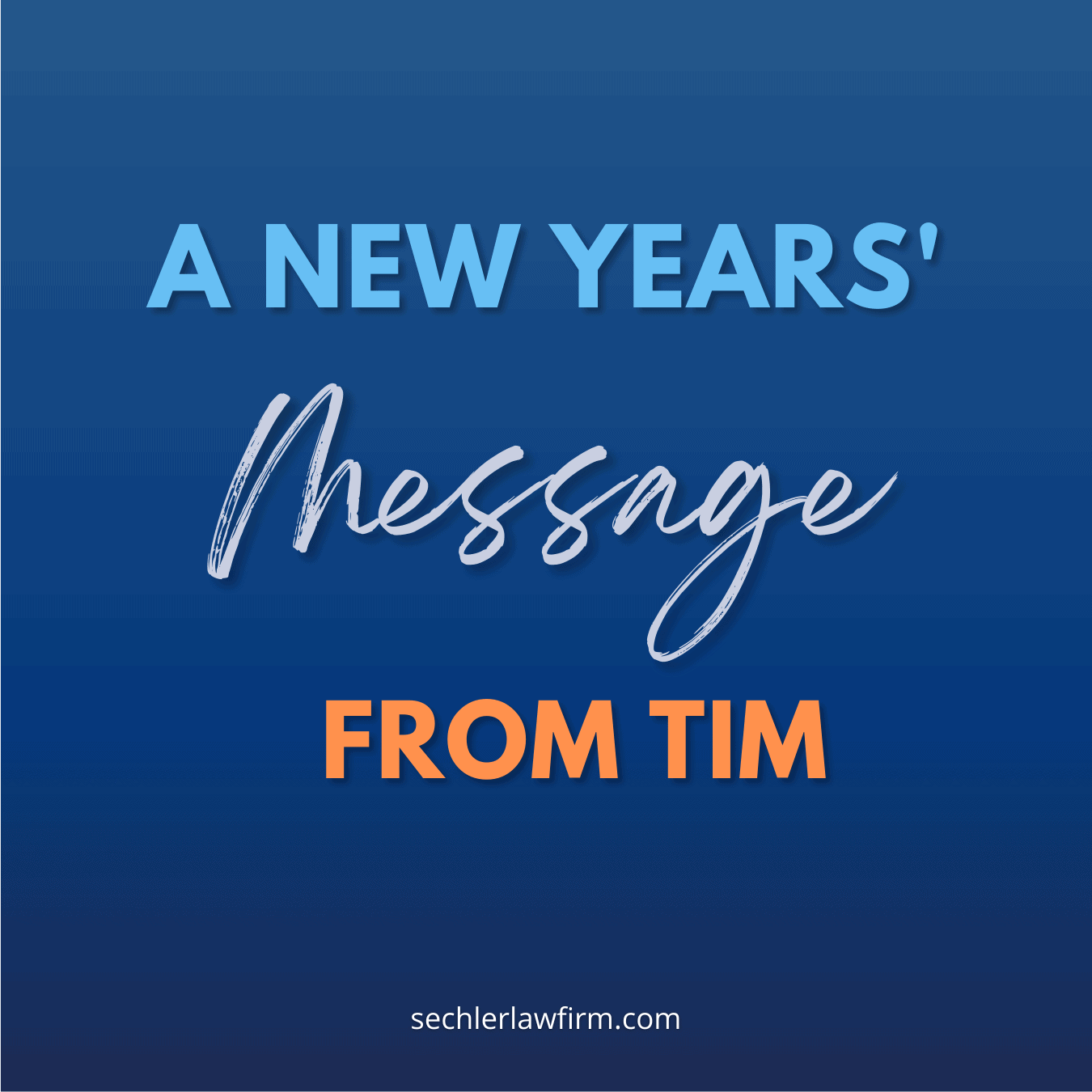 New Years’ Message from Tim
